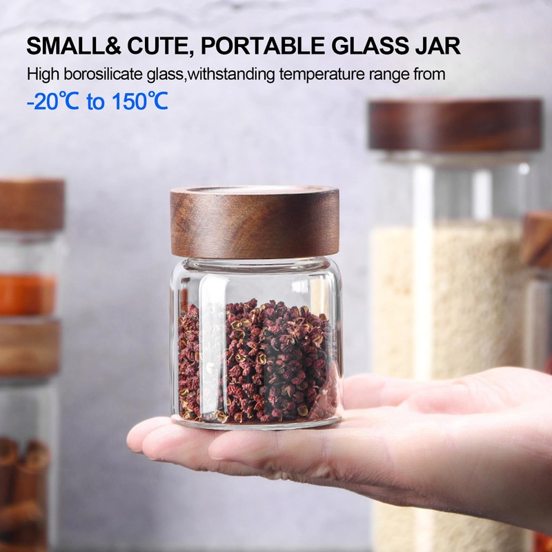 Patoper Glass Spice jars Glass Jars with Screw Lid 5