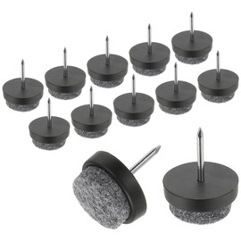 PATIKIL 0.71" Screw-on Furniture Felt Pad, 40 Pcs Nail on Chair Leg Floor Protectors Glide Round Slider Screw-in for Chair Table Furniture, Black