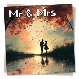 Beautiful Happy Anniversary or Wedding Card For a Special Couple - Mr and Mrs - Partnership, Engagement - Romance, Marriage - For Your Loved Ones, Husband and Wife