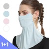 1+1 Face Guard Golf Cool Mask for Summer Hiking and Golf Multifunctional Scarf Gray/Gray