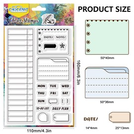 CHGCRAFT Date Table Clear Stamp Transparent to-Do List Handicraft Schedule Stamps for DIY Scrapbooking Photo Album Decorative Cards Making, Mixed Shapes, 6.3x4.3inch