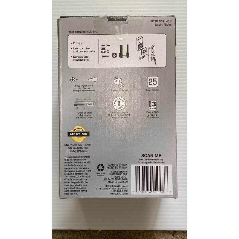 Defiant Touchpad Deadbolt Lock By Defiant - Satin Nickel -