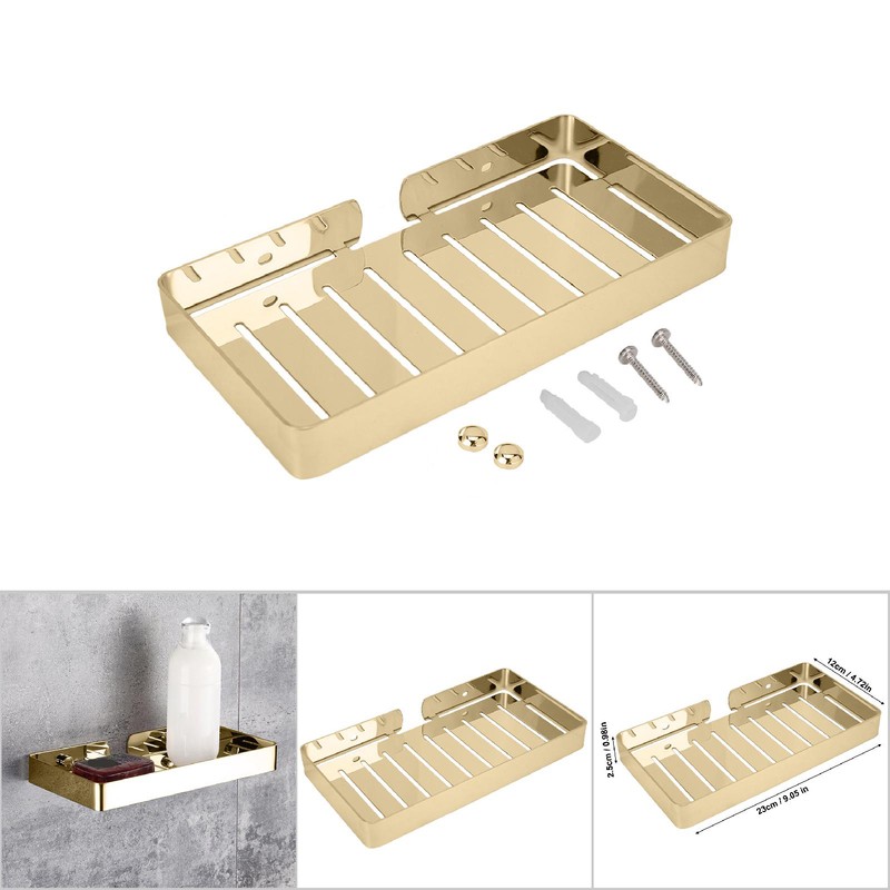Wall Mount Stainless Steel Soap Holder Drain Rack Shelf for