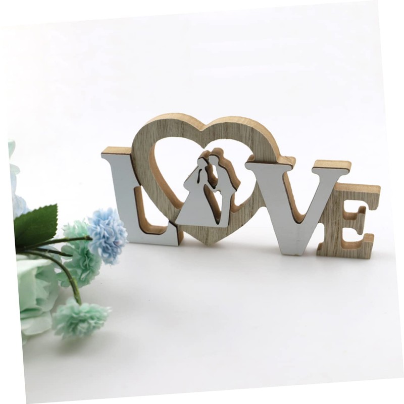 BIUDECO Wooden Letter Adornment Wedding Photo Prop Ornament for Aesthetic