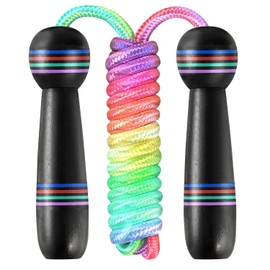 Catsobat Jump Rope, Training Skipping Rope, For Classrooms, Kids, Juniors, Adjustable Rope, Cute Wooden Design (30 Day Manufacturer's Warranty) (Kuroji Color)