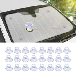 24PCS Car Glass Windshield Sunshade Suction Cups, Powerful Pull Ring Dovetail Sucker Hooks, PVC Sucker Car Window Shade Suction Cups, Car Accessories Mini Adsorption Holder for Kitchen Bathroom