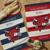 Coucke Printed Cotton Tea Towel Cow with Stripes 50 x