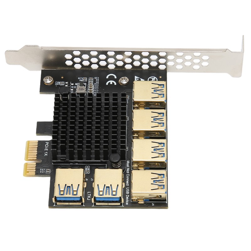 PCI E 1 to 6 Riser Card IC Heat Sink