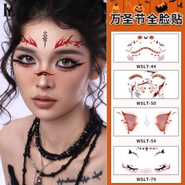 Halloween Makeup Temporary Tattoo Stickers - Waterproof Face Scar and Wound Designs 130*100MM/WSLT-49 15ea