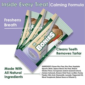 Bonies Natural Hip & Joint Formula Small-Sized Single Bone, Glucosamine & Omega Fatty Acids, Fresh Breath, Clean Teeth, Low Calories, Chicken Flavor, Small Dog, 1 Bone