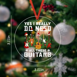 Music Gifts for Daughter Granddaughter Guitar Christmas Ornament Gift for Guitarist Christmas Birthday Gifts for Son Grandson Music Lover Gifts for Women Men Guitar Gifts for Boyfriend Guitar Player