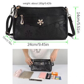 Women's Shoulder Bag Elegant Handbag Soft Faux Leather Crossbody Bag with Adjustable Shoulder Strap for Ladies