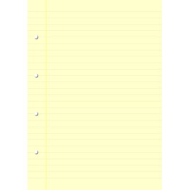 Dyslexia Visual Stress Tinted Coloured Lined Writing Paper Ruled with Margin 50 Sheets 10mm Lines Yellow A4, 4 Hole Punched re-Fill Pack