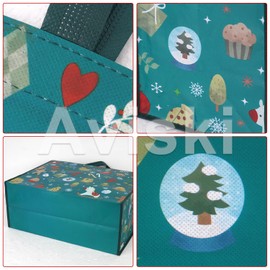 Aviski 3PCS Giant Christmas Gift Bags, Assorted Sizes, Heavy Duty Tote Grocery Treat Sewing Non-Woven Jumbo Bags with Handles for Gifts Wrapping Shopping, Xmas Party Supplies