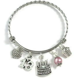 Happy 13th Birthday Heart Charm Bracelet, 13th BIRTHDAY GIRL Bracelet, Teenage Daughter Gift Ideas, Birthday Gifts for Girls, 13 Year Old Teen Girl Birthday
