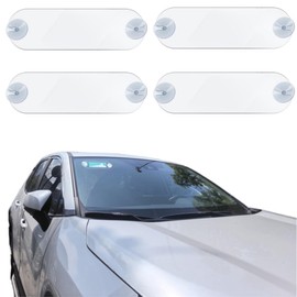 EZ Pass Holder, Windshield Pass Sticker Holder, EZ Pass Strips with Adhesive and Strong Suction Cups, Acrylic Transponder Holders for Most Major Toll Passes (Transparent, 4 Pcs)