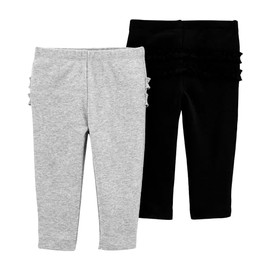 Carter's Baby Girls' 2 Pack Pants Black/Grey Newborn