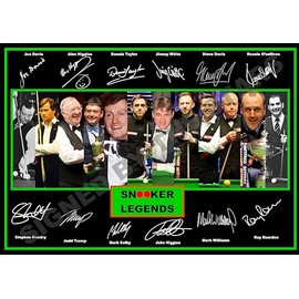 Stunning Quality Snooker Legends Ronnie O'sullivan, Stephen Hendry... Signed/Autographed Print. (A4 PRINT ONLY 29.7CM X 21CM)
