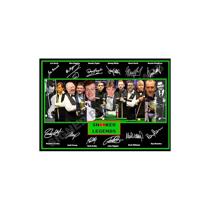 Stunning Quality Snooker Legends Ronnie O'sullivan, Stephen Hendry... Signed/Autographed Print.