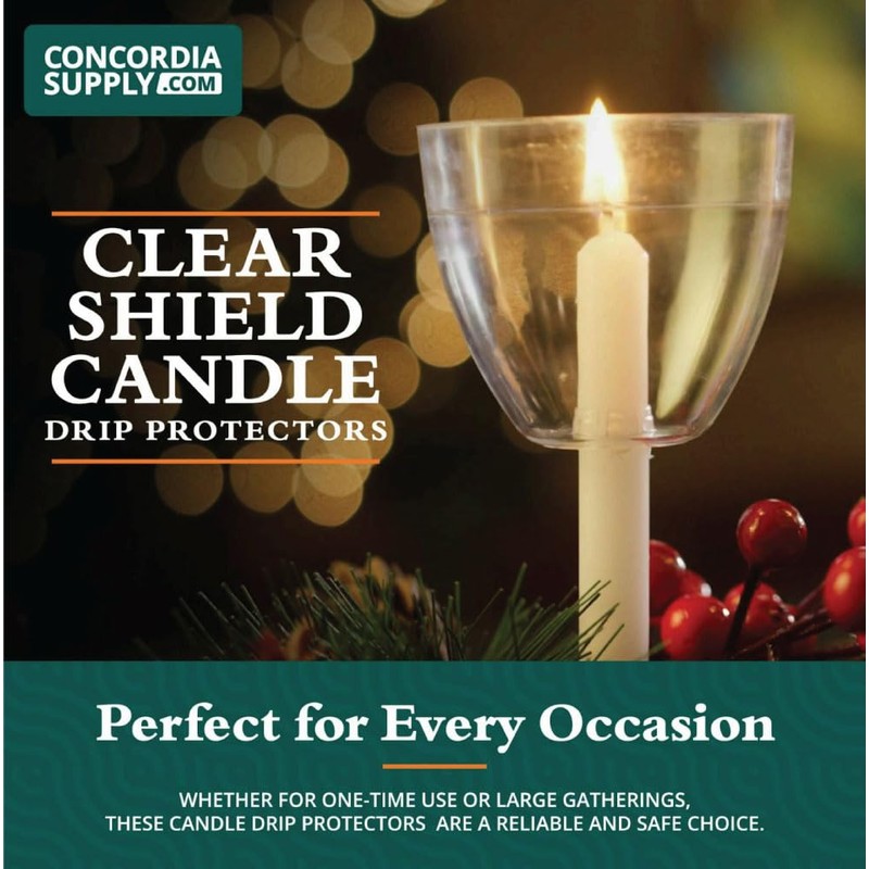 Concordia Supply Clear Shield Candle Drip Protectors - (Pack of