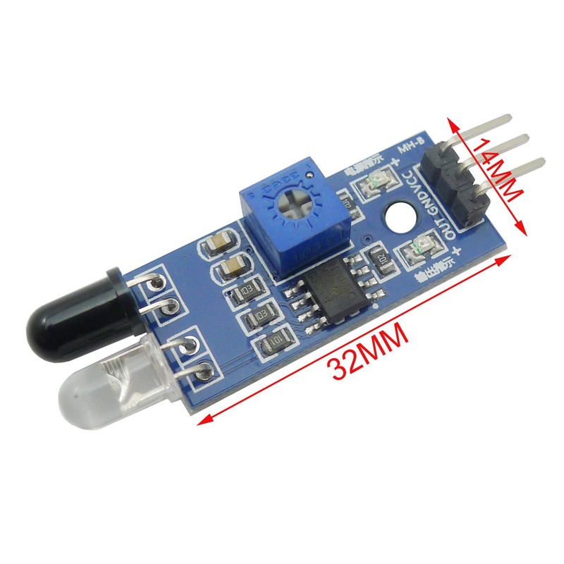 KKHMF 5pcs IR Infrared Obstacle Avoidance Sensor Module 3-Wire Reflective