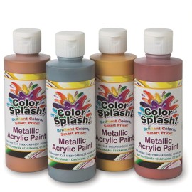 Color Splash 8-oz Metallic Acrylic Paint Assortment (Set of 4)