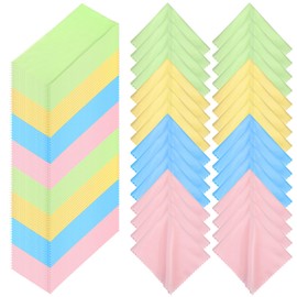 300 Pcs Glasses Cleaning Cloth Microfiber Glasses Wipes Assorted Colors Cloth for Cleaning Eyeglasses Camera Lens Cell Phones Laptops LCD TV Screens and More, 6 x 7 Inch(Mixed Color)
