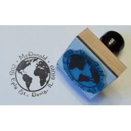 Amazing Arts Custom Globe rubber stamp for Address, Ex Libris or Bookplate by Amazing Arts