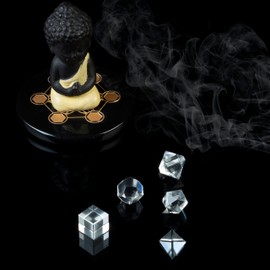 Crocon - Juego de 5 piezas de cuarzo transparente con geometría de cristales sólidos platónicos, piedras geométricas sagradas para meditación, reiki, equilibrio, curación, chakra, limpieza espiritual, buena suerte (15-20 mm)