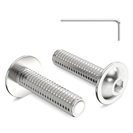 Pack of 20 M5 x 20 mm Rounded Head Screws with Flange Hexagon Socket Drive Stainless Steel A2 V2A Screws Full Thread with Allen Key