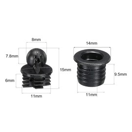 MECCANIXITY Speaker Grill Guides Plastic Black Ball Socket Type Dia 10.6mm for Speaker Parts Accessories Pack of 20