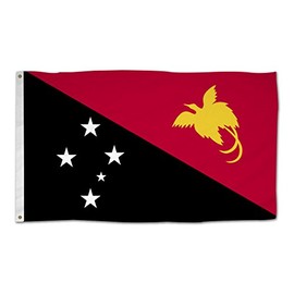 Papua New Guinea National Flag Country Banner 3'x5' Ft Polyester Grommets Indoor/Outdoor