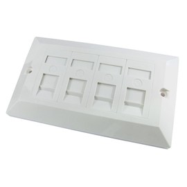 World of Data CAT5e Double Socket Quad Port Faceplate - Socket - RJ45 - Ethernet - Network - Face Plate Module