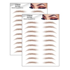 Yesallwas 2 Sheet 20 Pairs Eyebrow Tattoo Brown tattoo brow Stick on Eyebrows for Men Women False Eyebrows Transfer Stickers 4D Hair -like Eyebrow Makeup (JD-06)