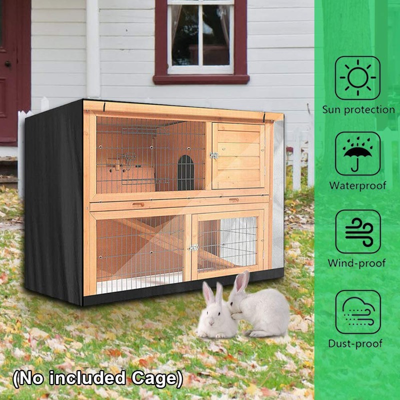 Universal Rabbit Hutch Cover, Waterproof Rabbit Cage Dust Cover Double