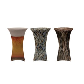 EXKLUSIV HEIMTEXTIL Stretch Bar Table Cover for Bistro Table with 4 Foot Tabs Diameter 60 x 120 cm Tree Trunk Design