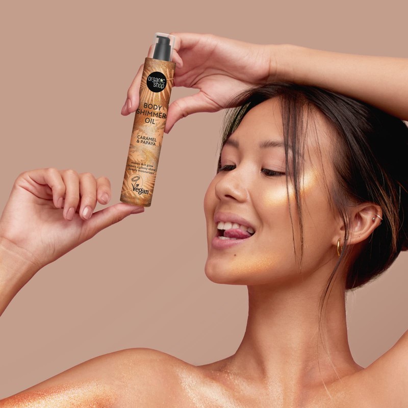 Organic Shop Body Shimmer Oil Caramel & Papaya 100 ml
