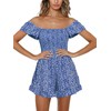 Jeanewpole1 Mono corto de pierna ancha floral para mujer con