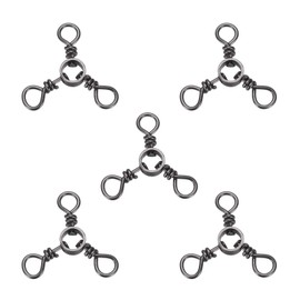 PATIKIL 3 Way Swivel Fishing Tackle #5 40LB, 50Pcs Stainless Steel Cross Line Swivels Triple Trolling Lure Connector Three Way Fishing Rigs for Saltwater Freshwater Catfish Tackle