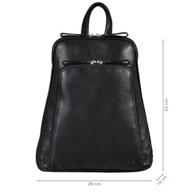 STILORD 'Martha' Women's Vintage Leather Backpack | Elegant and Modern Daypack for City, Going Out, Shopping, and Work | Genuine Leather Rucksack, Colour:black