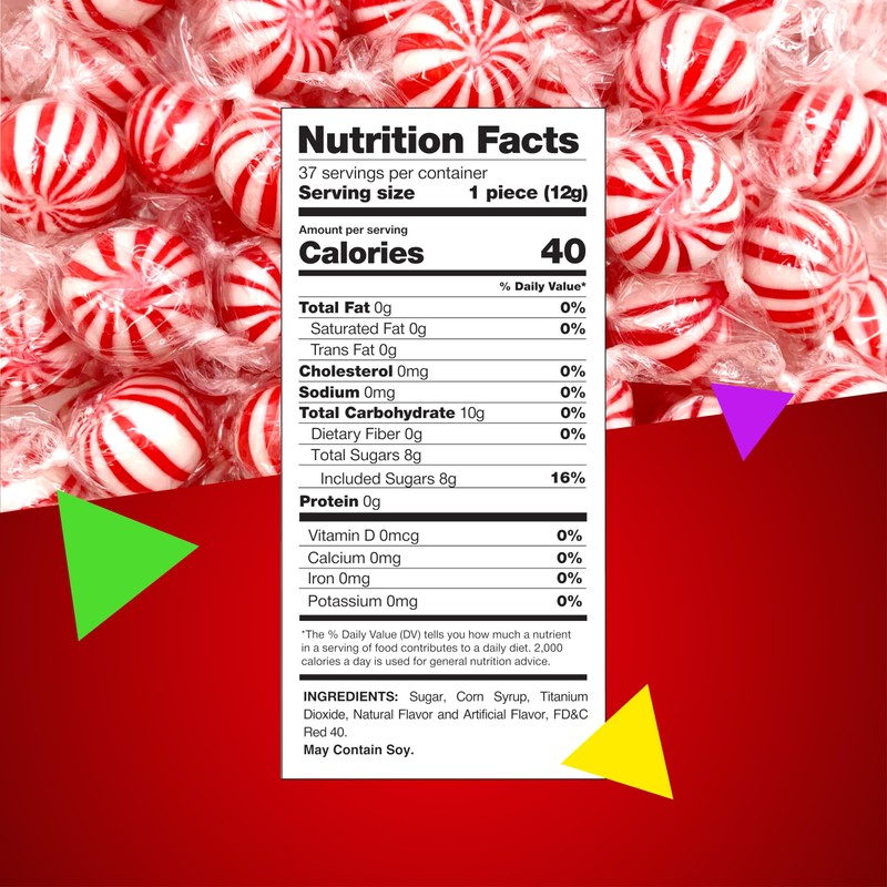 Jumbo MInt Balls Hard Candy, Individually Wrapped (1 Pound Bag