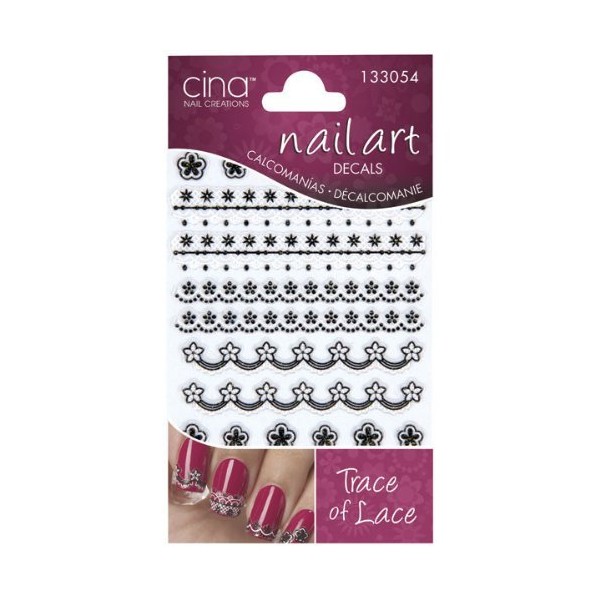 CinaPro 3D Nail Decals Trace of Lace 3 pc