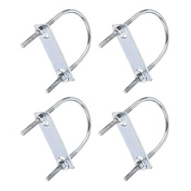 TOP-VIGOR 4 sets M6 Round U-Bolts, 60mm Inner Width 110mm Length Steel U-Bolts with Nut, Plate, Washer for Building Installations Mechanical Parts Connection Cehicles Ships