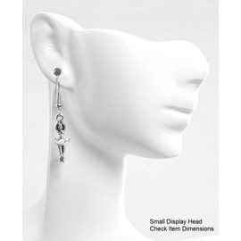 Ballerina - Ballet Dancer – On two toes – arms up - 14x9mm - Silver alloy charm dangle earrings. Hypoallergenic Stainless-Steel Fishhook or Ball-Post. Silver Plated Ball-Post, or Silver Tone Clip-ons
