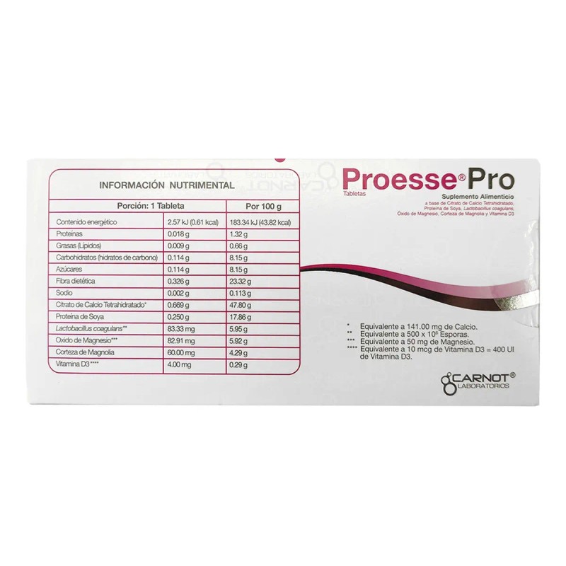 Proesse Pro 30 Tabs Suplemento A Base De Calcio Magnolia