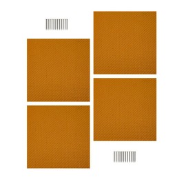 Quadratische Schuhreparatur-Pads, Gummi-Fersenersatz, 2 Paar Schuh-Fersenreparatur-Pads (Naturkautschuk, gelb, 5,2 mm dick)