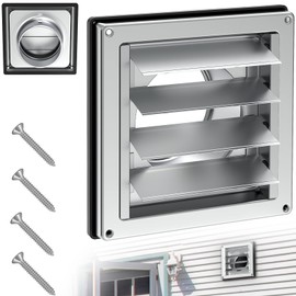 IRENPORU 2 Pack 4" Metal Dryer Vent Cover Outside Stainless Steel Louvre Exterior Dryer Vent Cover 4 Inch Metal Vent Cover Outdoor for Dryer Vent, Range Hood Vent, AC Vent