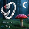 CUPENDA Moon Mushroom Adjustable Ring for Women 925 Sterling Silver
