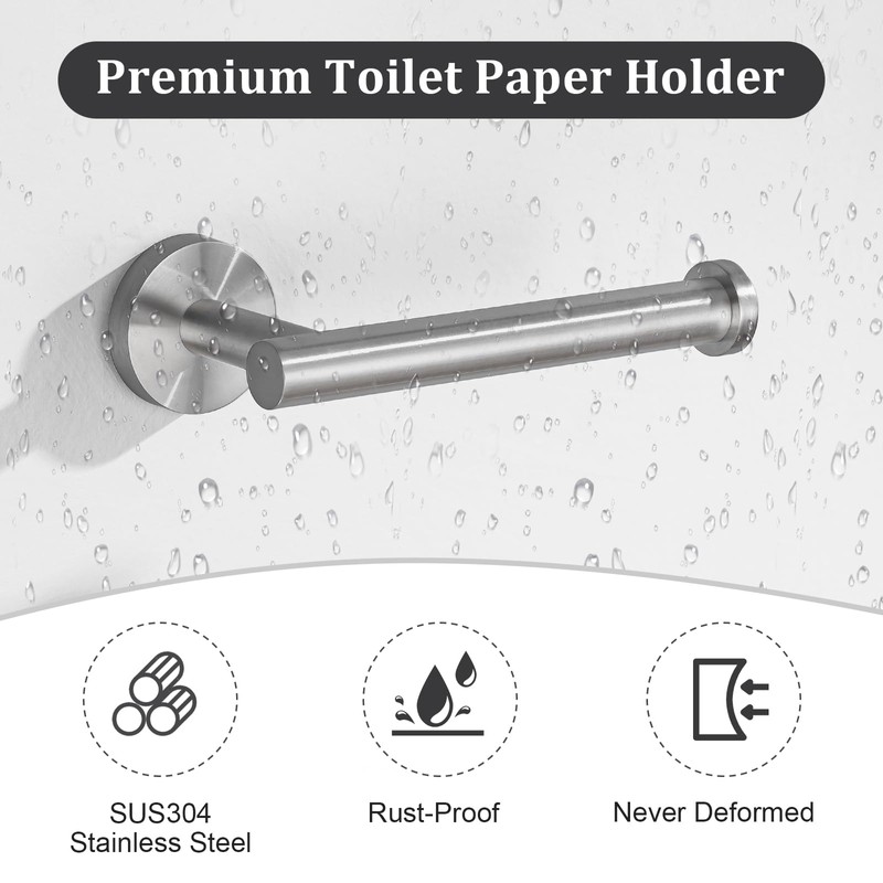 TURS Toilet Roll Holder Brushed Nickel Toilet Roll Holder Wall