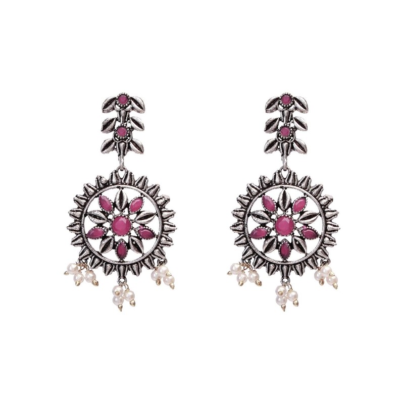 Efulgenz Oxidized Indian Jewelry Necklace Sets Oxidized Choker Necklace Earrings